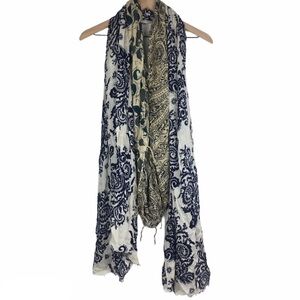 2 Scarf Lot FOREVER 21 Floral Paisley Sheer Fringe Tribal Southwestern Boho Cozy
